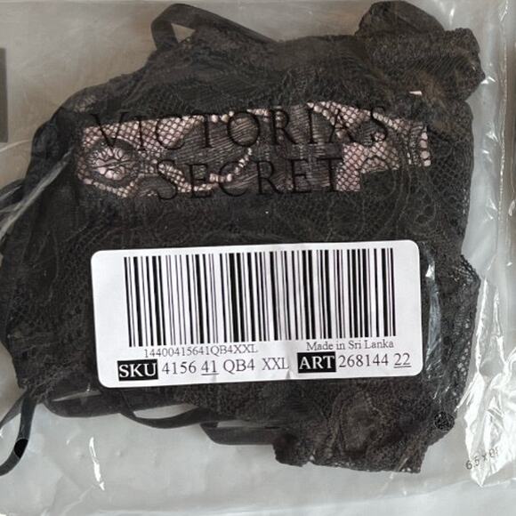 Victoria's Secret Black Lace High-Leg Cheeky Panty, XXL - Picture 4 of 4